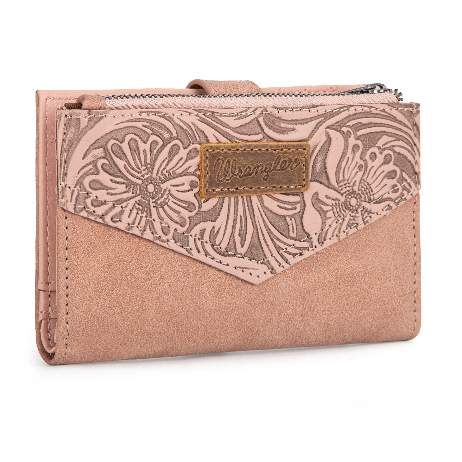 Wrangler Floral Tooled Card Holder Bi-Fold Wallet