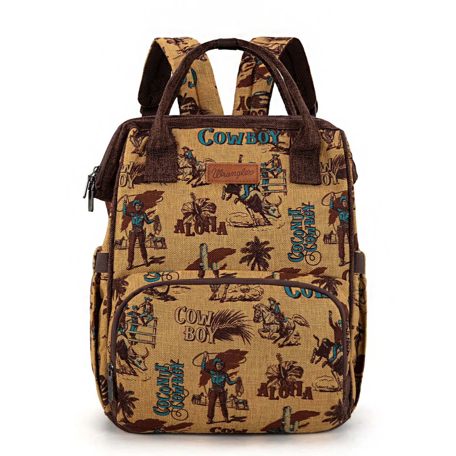 Wrangler Vintage Retro Cowboy Cool Print Backpack -Dark Yellow