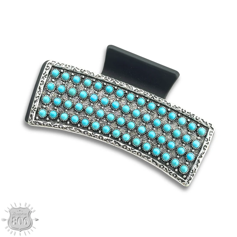 Turquoise western style hair claw