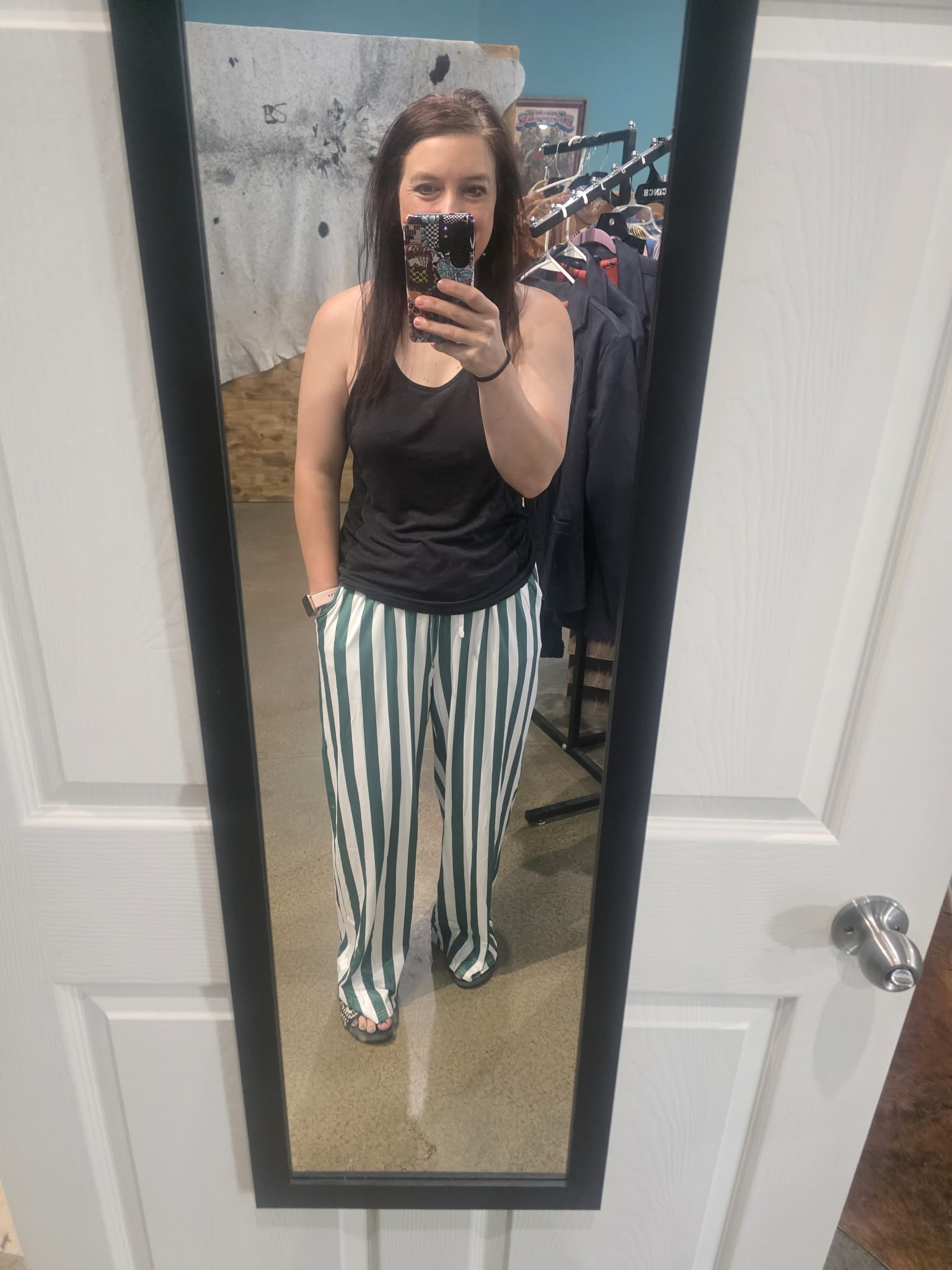 Green Striped Pants