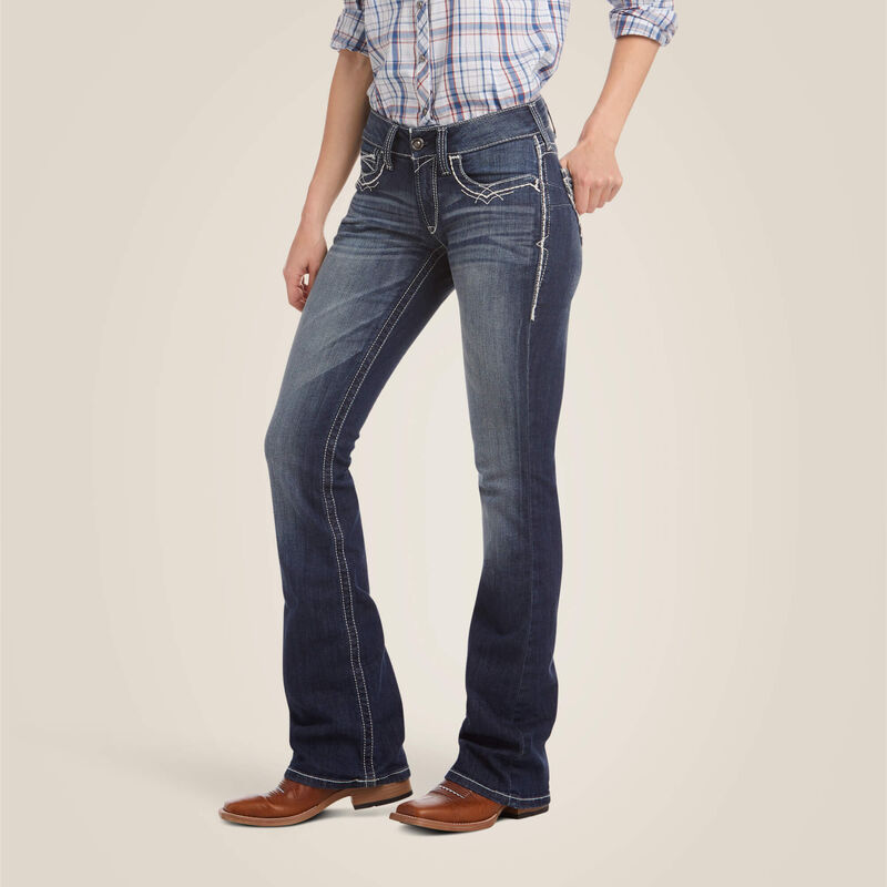WMS R.E.A.L. Mid Rise Stretch Entwined Boot Cut Jean MARINE