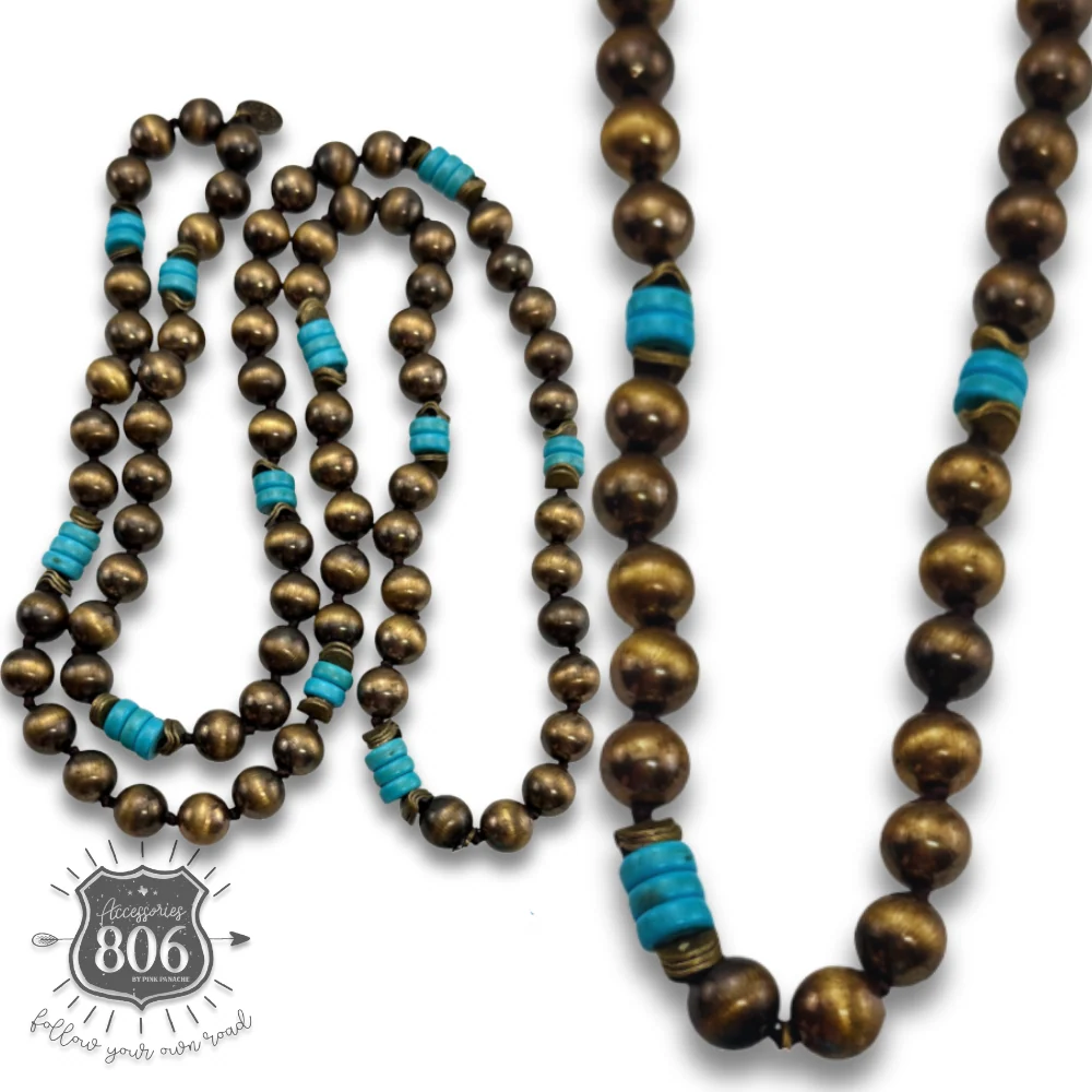 Western burnished bead necklace