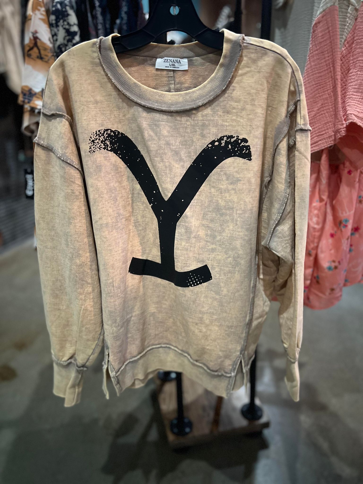 Yellowstone logo acid wash sweatshirt