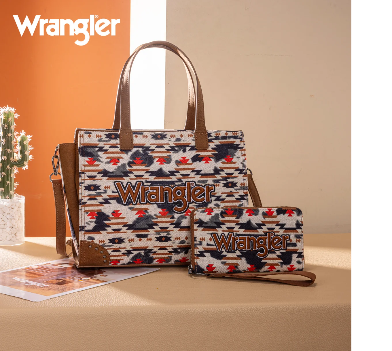 Wrangler Aztec Print Tote/Crossbody