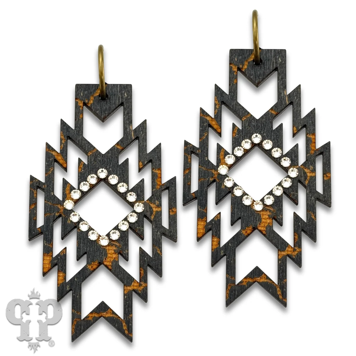 Aztec cut out earring
