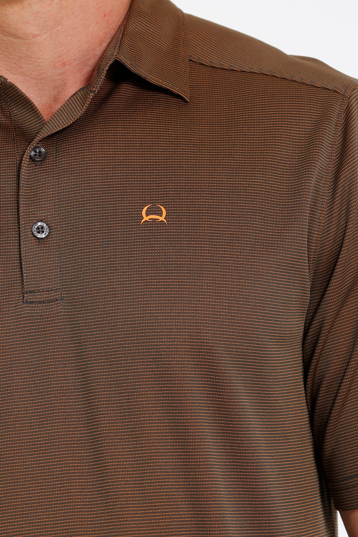 Men's Brown and Orange Polo