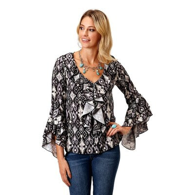 Roper Western Shirt Womens L/S Ruffles