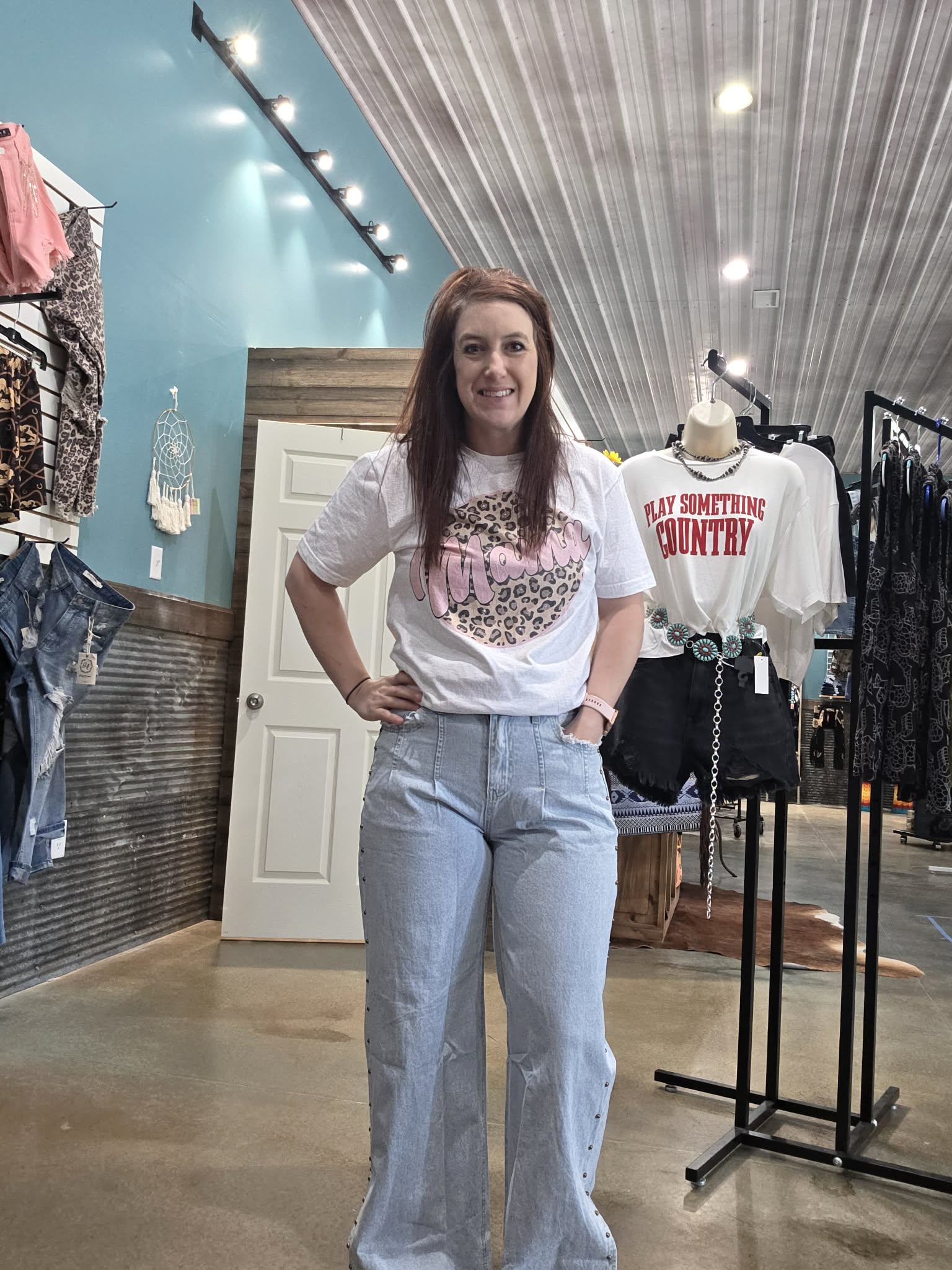 Studded Wide Leg Jeans