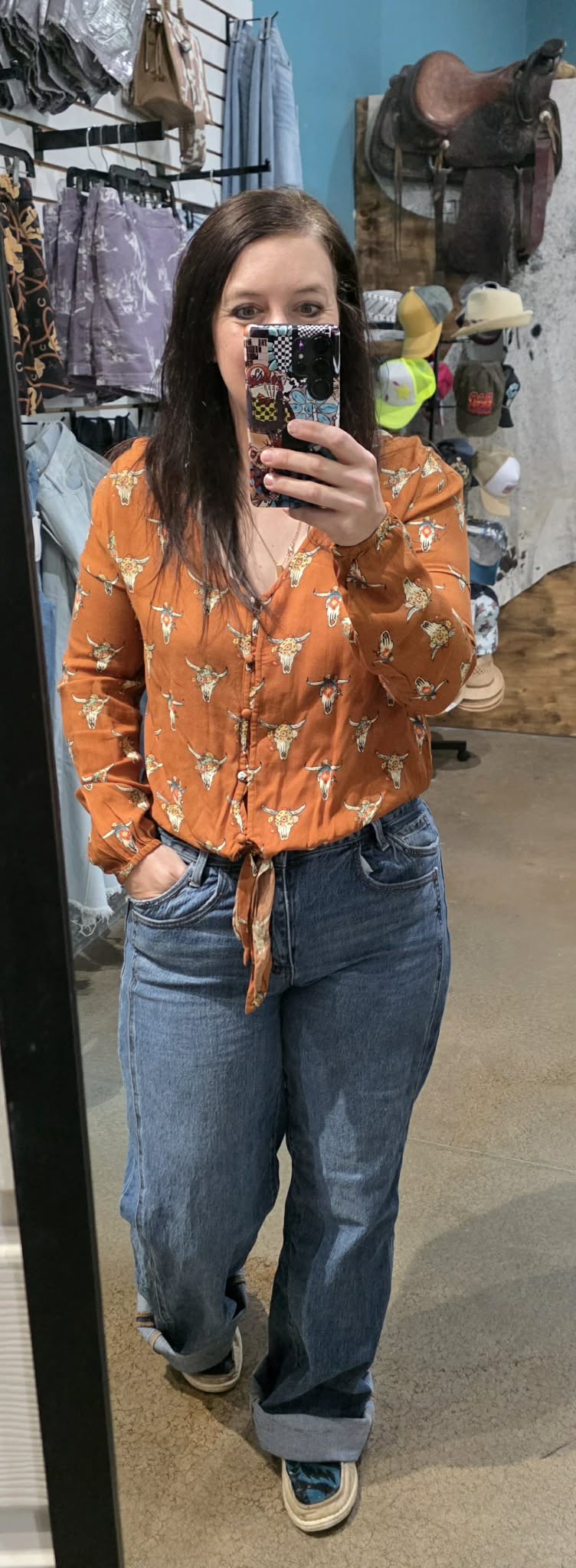 Ladies Roper Steerhead Top