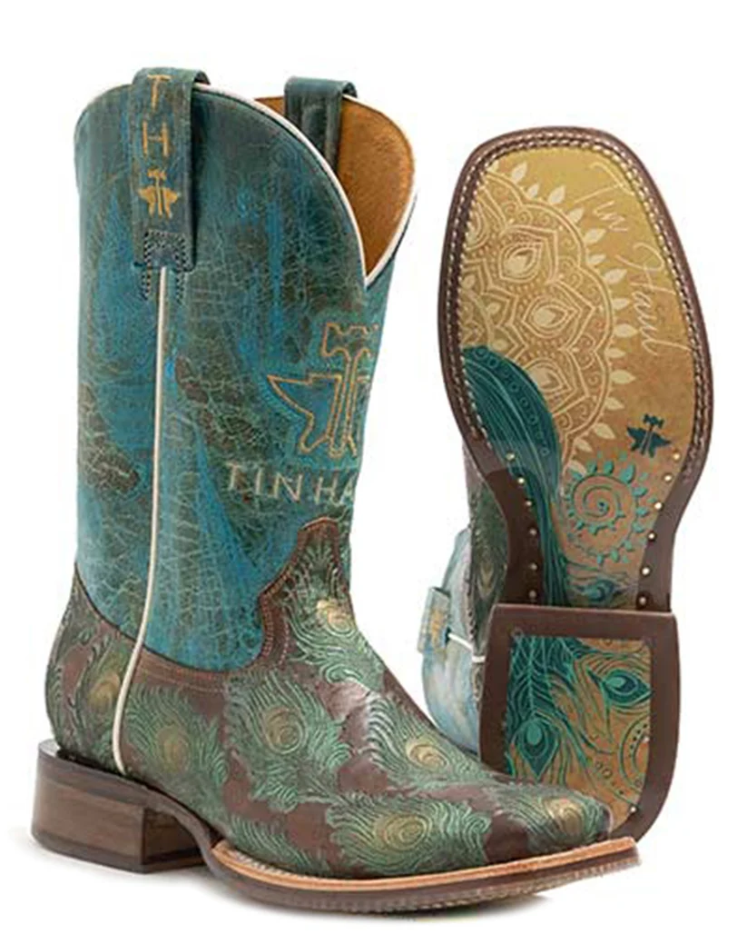 Ladies Feather Plume Boots