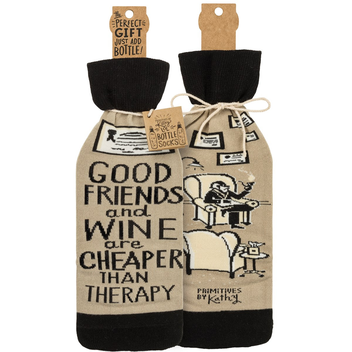 Good Friends Wine Sock